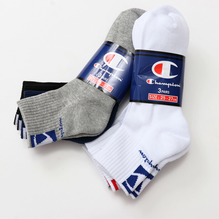 楽天市場 公式 チャンピオン Champion 3足組クォーターレングスソックス バックロゴ ハーフパイル 21fw チャンピオン Cmscn2 Champion Hanes オフィシャル