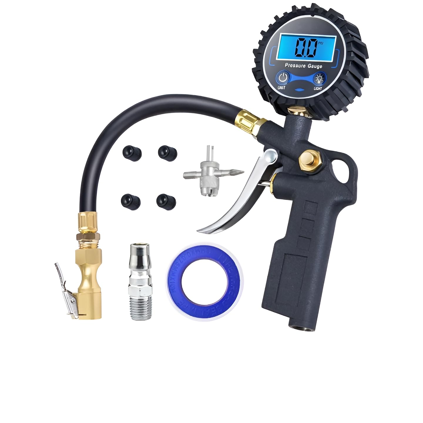 ACCエアーゲージ 楽天市場】エアサス デジタル エアーゲージ メーター 青/ブルー 前後