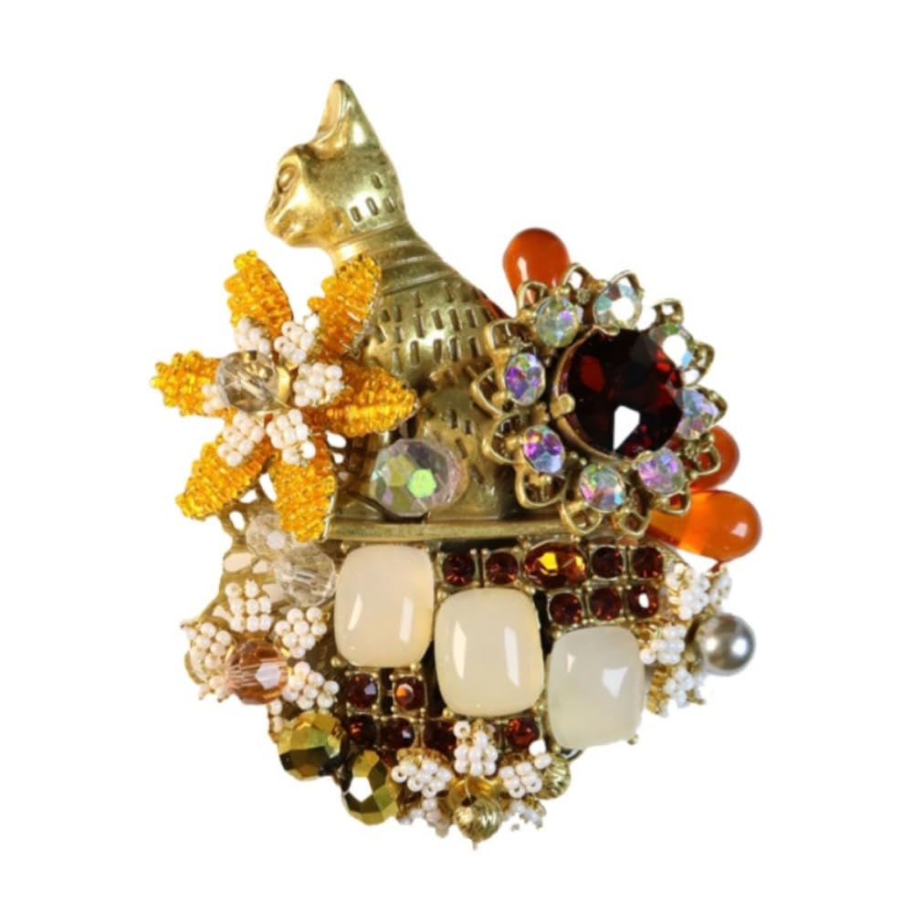 楽天市場】ブローチ ヴィンテージ ネコとネズミのブローチ インポート