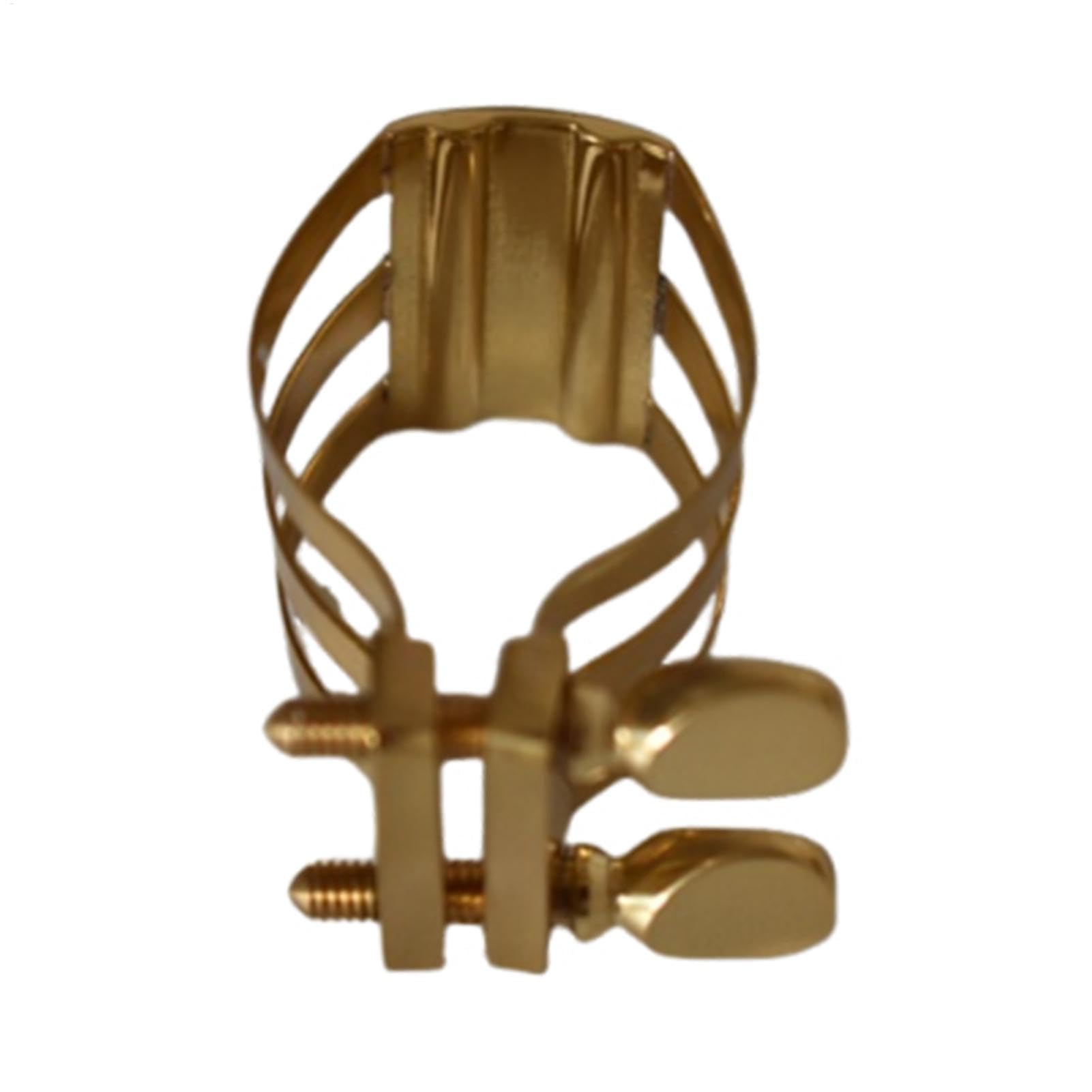 Alto Saxophone Ligature Mouthpiece Fixture Musical Instrument Accessory Adjustable 2 Clasp Metal Gold