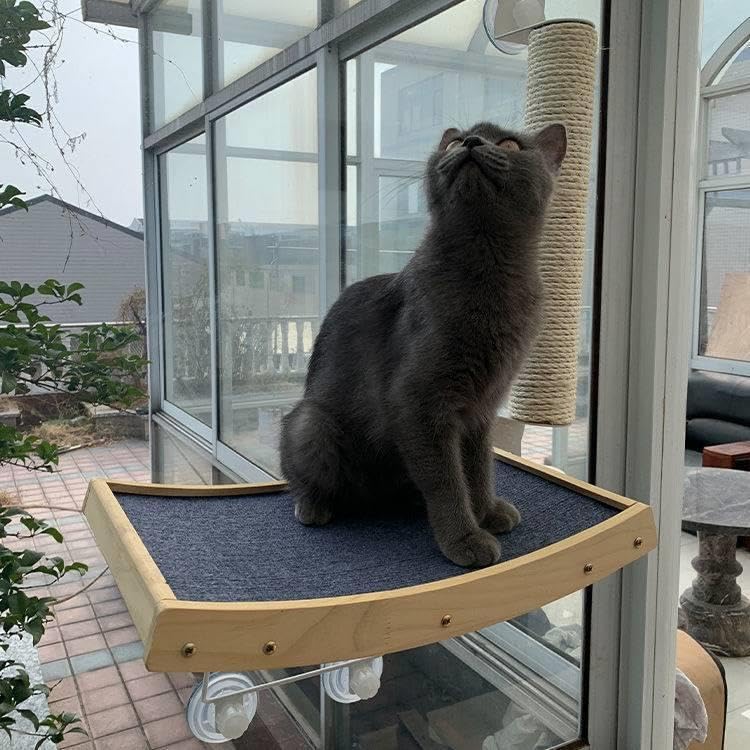 猫窓ベッド 猫ベッド 猫ハンモック ペットベッド ウインドウベッド ふわふわ キャットソファー 取り付けタイプ 日光浴 通気 16ＫＧ耐荷重 組み立て簡単 子猫もぴったり 昼寝 吸盤 (グレー,52cm)｜H＆B JAPAN 7,384円