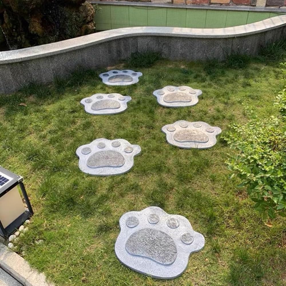 庭用踏み石 クマ足跡デザイン｜屋外造園装飾｜かわいい全天候型ガーデンアクセント｜歩道用飛び石｜H＆B JAPAN