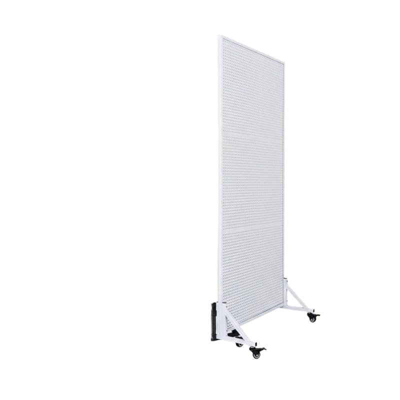 スチール製ペグボード 自立式 キャスター付き 両面スタンド 80&times;100 ブラック 強力耐荷重 工具収納 アクセサリー事務用品整理 (60*100,ホワイト)｜H＆B JAPAN