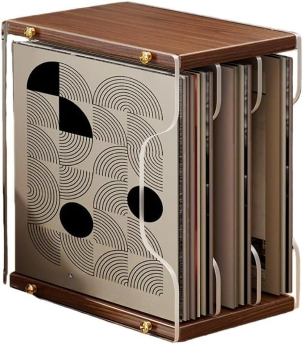 2 段木製 レコード卓上ラック 33×20×36c 組立省スペース開放型レコード文房具整理リビングオフィス書斎多機能棚 安心してご購入ください (詳細寸法は画像をご確認ください)|H&B JAPAN