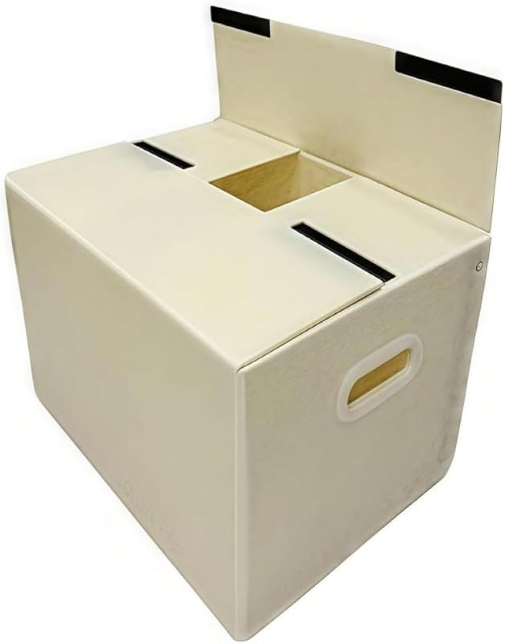 折りたたみ式収納ボックス ホワイト 2 枚セット プラスチック段ボール 製 取っ手付き・蓋付き 再利用可能 書類整理・引越し・収納上手に対応 会社・オフィス・家庭用 プラスチックケースとしても使用可｜H＆B JAPAN