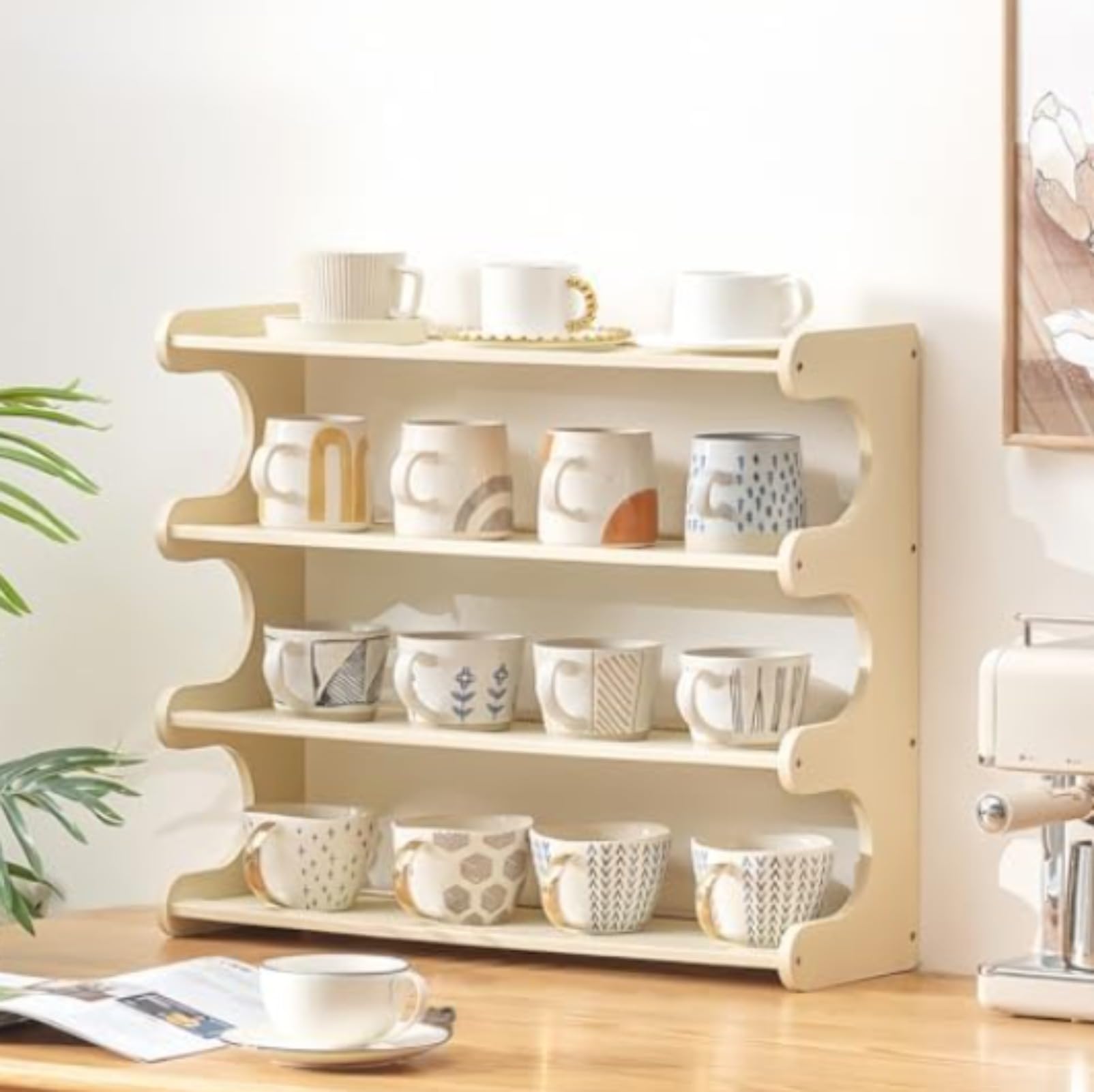 カップ スタンド マグカップ 収納 グラス 収納 2/3/4/5段 おしゃれ キッチン ダイニング 省スペース コーヒー カップ ワイングラス 紙コップ 整理 卓上 コンパクト カフェ 風 インテリア|H&B JAPAN