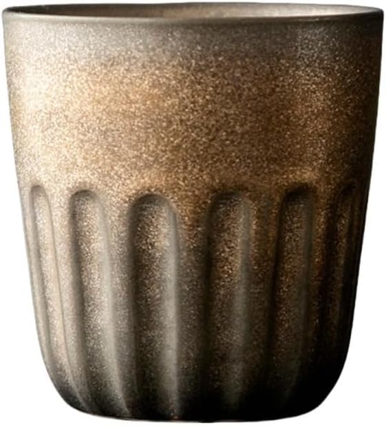 コーヒーカップセット 2個入り レトロ工芸風ハンドメイド陶土カップ 白色 黒色 家庭用コーヒーやティー、小規模パーティー向け 安心してお選びください｜H＆B JAPAN