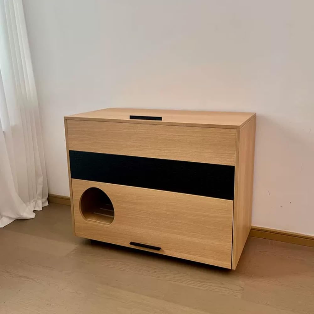 猫トイレ収納 、隠れ家用猫用トイレキャビネット、車輪と収納コンパートメント付き家具、屋内および屋外用の猫用トイレキャビネット ()｜H＆B JAPAN