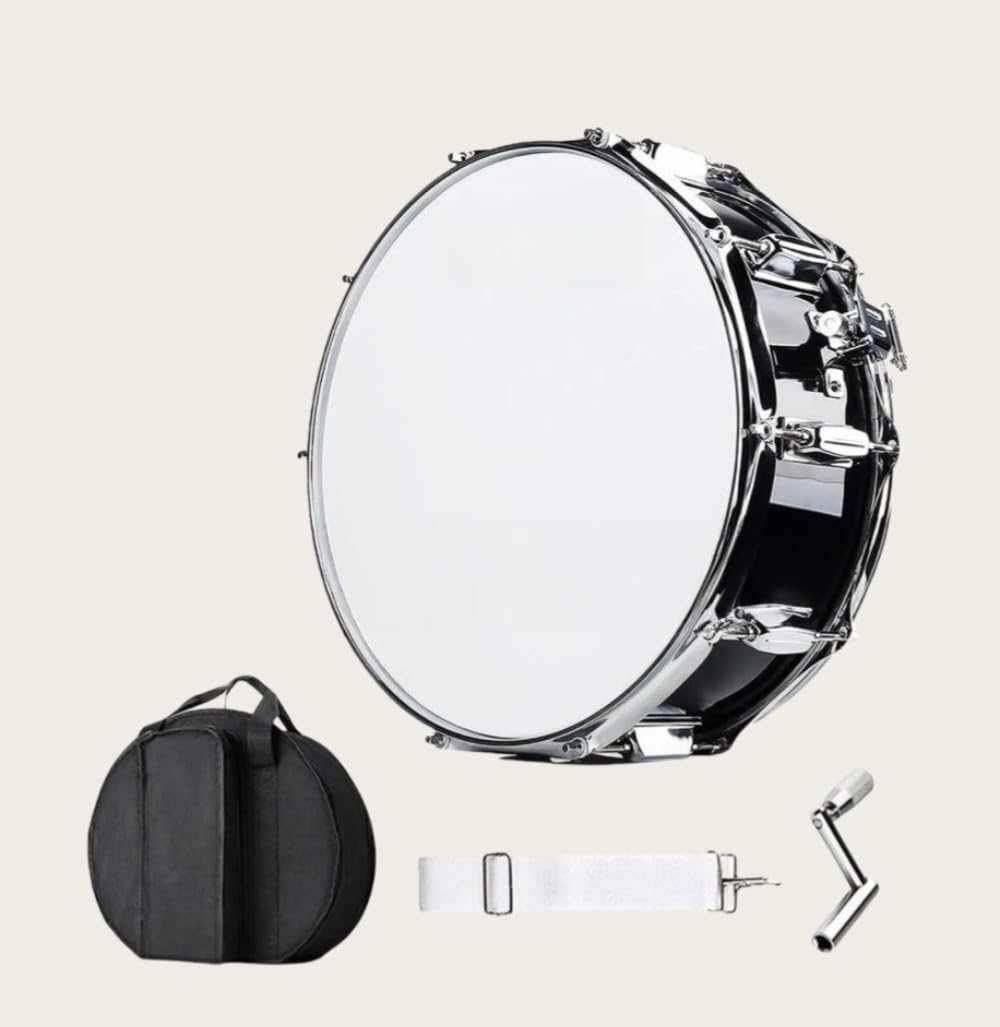 ドラムセット、楽器、パーカッション、初心者に最適、ホリデーギフト、セットアップが簡単、スタンド、ドラムスティック、キー、バッグ、ミュートパッド、調節可能なストラップ、学生と初心者向けのマーチングスネアドラムキット (14インチの黒いスネアドラム)｜H＆B JAPAN 12,996円