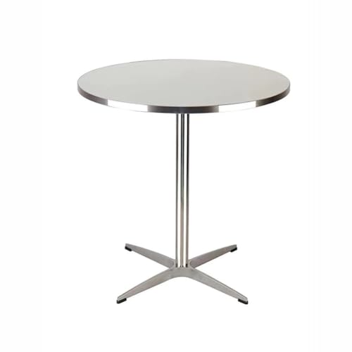 シルバー縁のダイニングテーブル、モダンでミニマリストなの丸い小さなアパートのカフェ、レストラン、ミッドセンチュリーのオフィスデスク、サイドテーブル、リビングルームのテーブル (丸テーブル,60)|H&B JAPAN