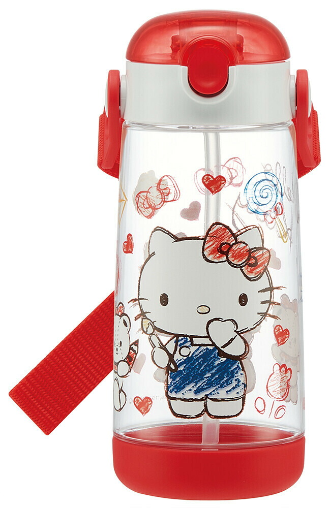 楽天市場】ハローキティ スケッチ ストロー付ボトル 480ml 水筒