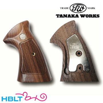 タナカワークス 木製グリップ＋Weight SW Nフレ スクエアバット（M29 オーバーサイズ ウォールナット チェッカー） <br><br>/タナカ tanaka SW Nフレーム