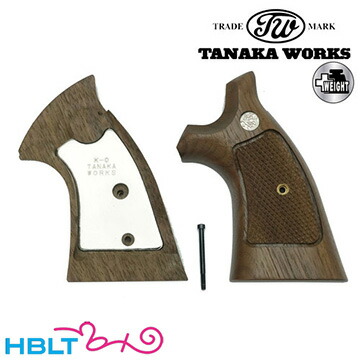 タナカワークス 木製グリップ ＋Weight SW Kフレーム スクエアバット（オーバーサイズ ウォールナット チェッカー） <br><br>/タナカ tanaka SW Kフレーム M19 M10 プラス ウェイト ウエイト