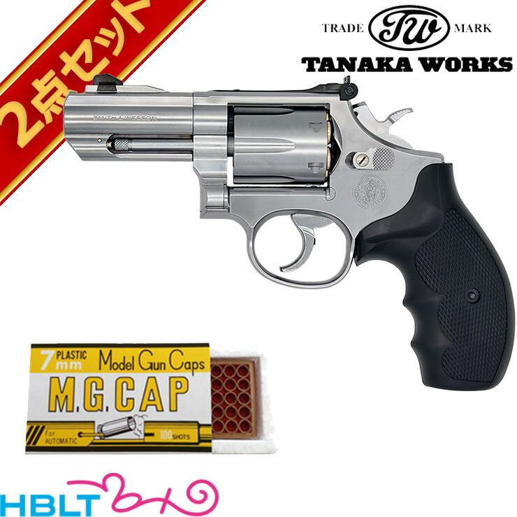 タナカワークス S&W M66 PC F-comp Ver.3 シルバー 3インチ 発火式 モデルガン 本体 キャップセット <br><br>/K-compのシルバー コンプ SW Kフレーム ラウンドパッド パフォーマンス センター Perfomance Center