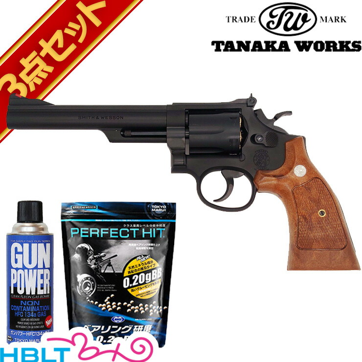 タナカワークス S&W M19 コンバットマグナム Ver.3 HW ブラック 6 インチ ガスリボルバー フルセット <br><br>/SW Kフレーム Combat Magnum