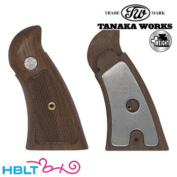 タナカワークス 木製グリップ＋Weight SW Nフレ スクエアバット（サービスタイプ ウォールナット チェッカー） <br><br>/タナカ tanaka SW Nフレーム