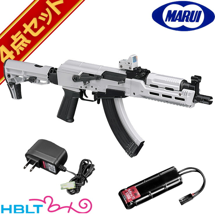 東京マルイ AK ホワイト ストーム 次世代電動ガン バッテリー充電器 & マイクロプロサイト セット <br><br>/ソ連 ソビエト ロシア 共産圏 AK47系