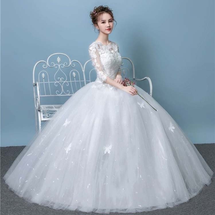 ワンピース 夏 レディース きれいめ 半袖 長袖 七分袖 ロング 結婚式ドレス ウェディングドレス 袖あり ボレロ ドレス 大人 結婚式 大きいサイズ 蝶飾り 着地式 チュールスカート チュールワンピース Umu Ac Ug