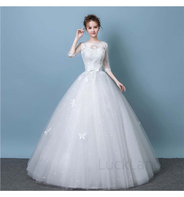 ワンピース 夏 レディース きれいめ 半袖 長袖 七分袖 ロング 結婚式ドレス ウェディングドレス 袖あり ボレロ ドレス 大人 結婚式 大きいサイズ 蝶飾り 着地式 チュールスカート チュールワンピース Umu Ac Ug