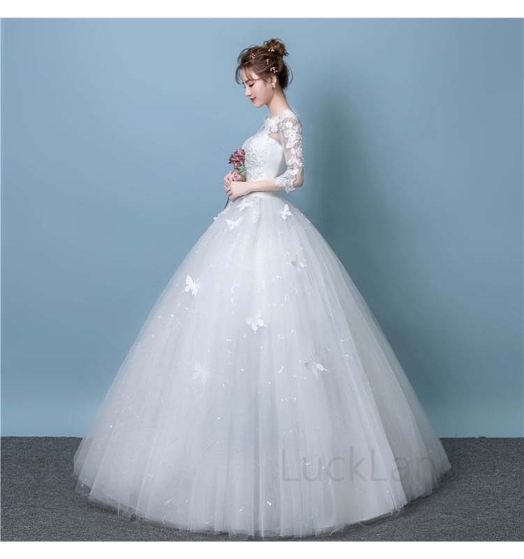 ワンピース 夏 レディース きれいめ 半袖 長袖 七分袖 ロング 結婚式ドレス ウェディングドレス 袖あり ボレロ ドレス 大人 結婚式 大きいサイズ 蝶飾り 着地式 チュールスカート チュールワンピース Umu Ac Ug