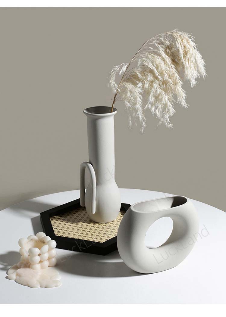 芸術 不規則 花瓶 フラワーベース 陶器 フラワーベース 一輪挿し 灰色