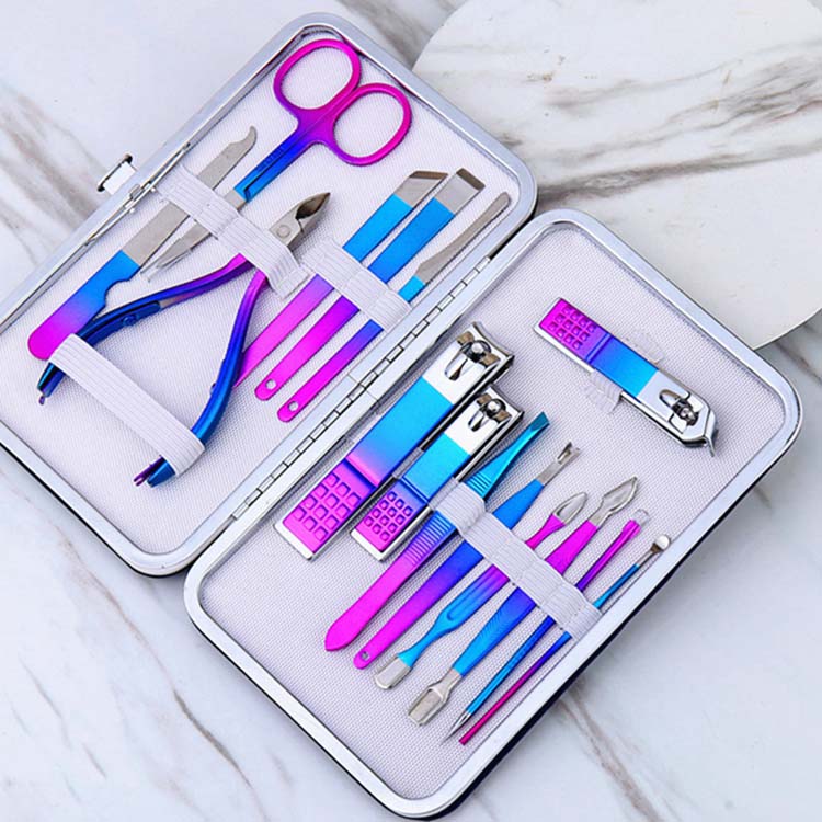 爪切りセット 15点セット 個性 手足爪磨き 携帯便利 耳かき 爪やすり グラディエント ネイルケアセット 滑り止め 毛抜き