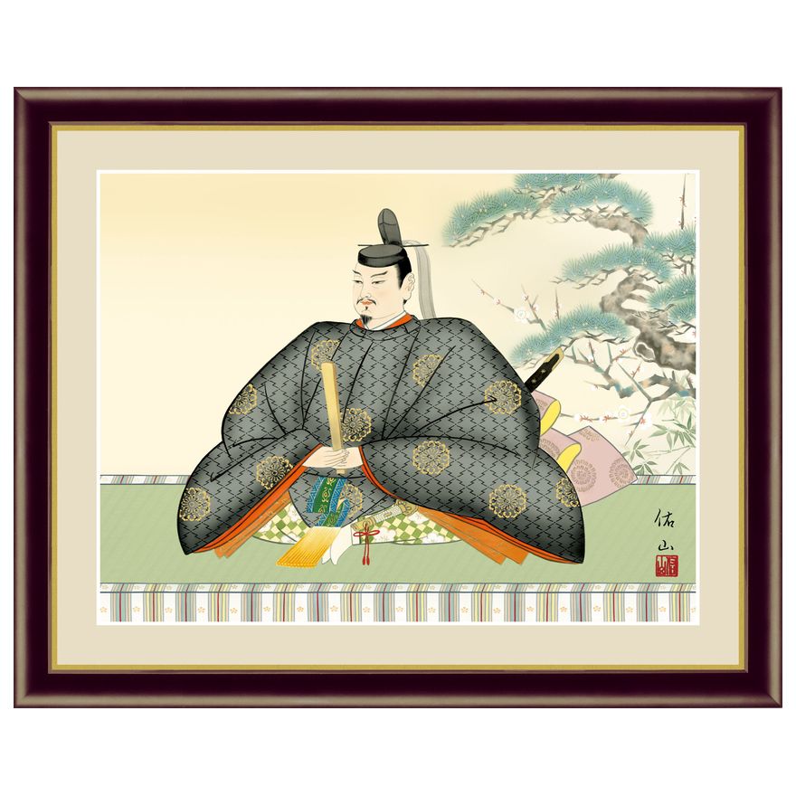 日本画 慶祝画 額装込 天神 F6サイズ G4 035 奥居佑山