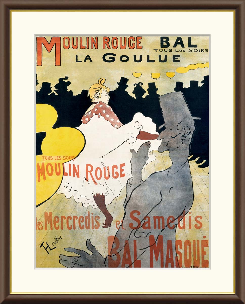 ロートレック ムーラン・ルージュのラ・グーリュ F6サイズ 額装込 J1-203 世界の名画 アート額絵 高精細巧芸画 複製画画像