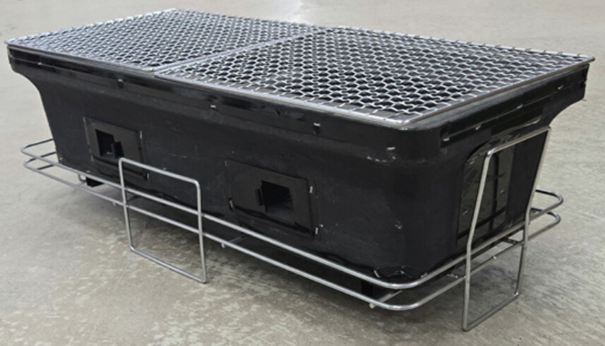 黒七輪 角型 特大サイズ 3～4人用 ST-44 炭火焼 BBQ キャンプ アウトドア 焼き鳥 焼肉 しちりん シチリン