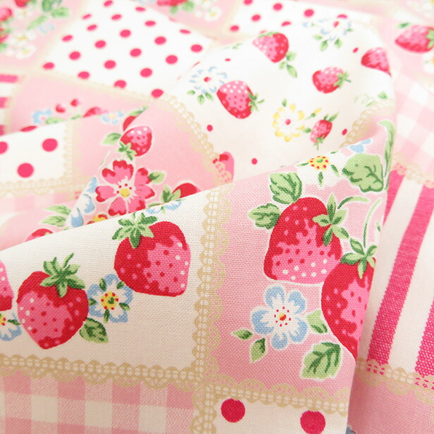 楽天市場 数量5個から承ります Very Cotton スクエアパッチワーク柄 シーチング生地 約110cm幅 10cm単位計り売り 在庫限り コットン プリント チェック 水玉 レース リボン いちご ベリーコットン キルト かわいい 入園 入学 通園 通学 手芸 手作り ハンドメイド