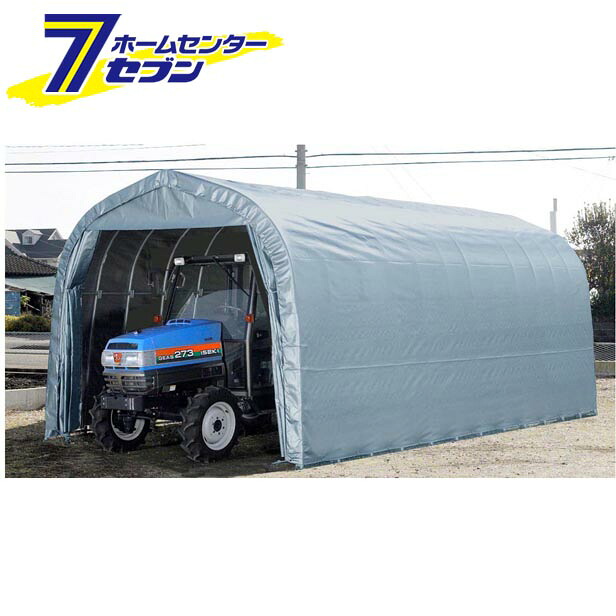 パイプ倉庫 一式 GR-192H 埋め込み式 前幕カーテン式 GR(グレー） GR192HTSOR 南栄工業 [パイプ車庫 物置 ガレージ 防雨 防塵 gr192h]｜ホームセンターセブン