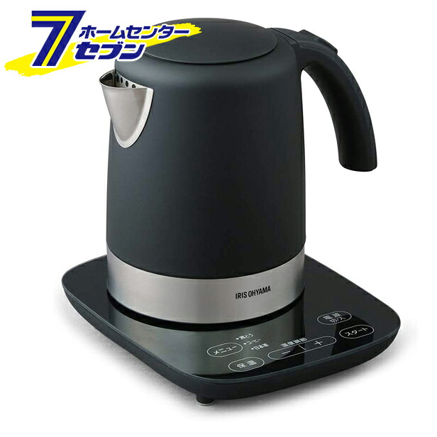 デザインケトル 温度調節付 ブラック IKE-D1000T-B アイリスオーヤマ [電気ケトル 電気ポット 保温 湯沸し器 湯沸かし]