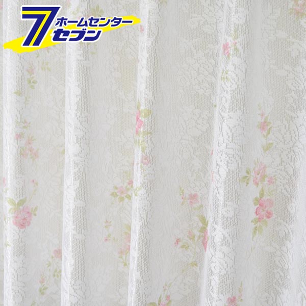 ジャガード ミラーレースカーテン ホワイト 幅150x丈208cm 1枚組 日本製 クレアール [バラ柄 花柄 UVカット 日差し ミラー レースカーテン 寝室 リビング ジャガードプリント]