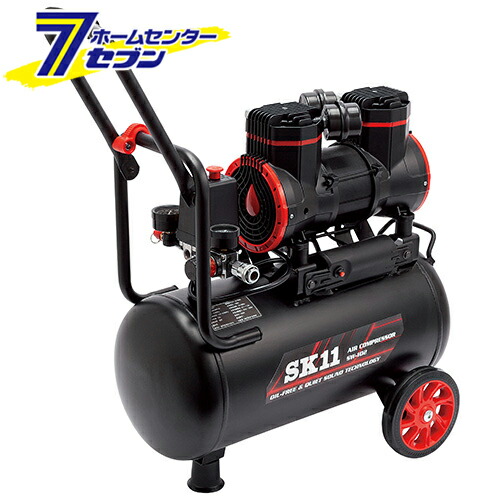 エアコンプレッサ SW-102 SW-L20MPF-01 [低騒音 オイルレス 空圧工具 空圧機器 空気圧縮機 SK11]