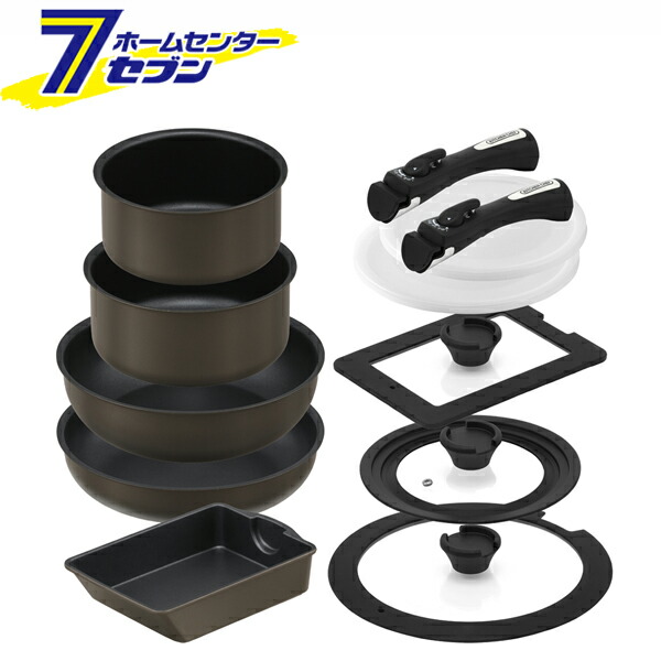 ダイヤモンドコートパン 12点セット ブラウンメタリック MEGI-12S アイリスオーヤマ [鍋 フライパンセット IH ガス オーブン 食洗器]