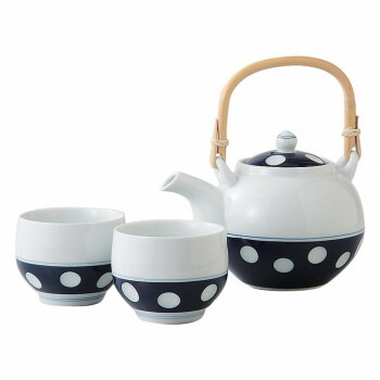 10951 有田焼 水玉 茶の間 茶器セット【メーカー直送:代金引換不可:同梱不可】【北海道・沖縄・離島は配達不可】
