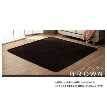 ふわふわラグ カーペット ブラウン 約200&times;250cm 1280600061303【メーカー直送：代金引換不可：同梱不可】【北海道・沖縄・離島は配達不可】｜ホームセンターセブン