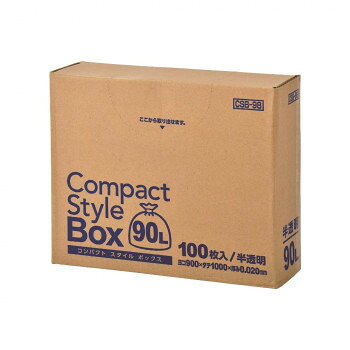 ジャパックス コンパクトスタイルポリ袋90L 半透明 100枚×4箱 CSB98【メーカー直送:代金引換不可:同梱不可】【北海道・沖縄・離島は配達不可】|ホームセンターセブン