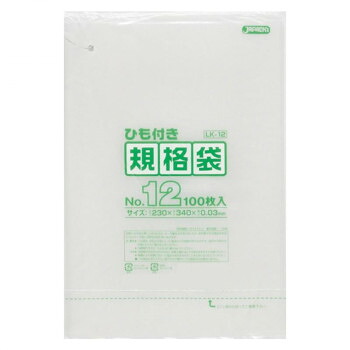 ジャパックス LD規格袋 厚み0.030mm No.12 ひも付き 透明 100枚×10冊×4箱 LK12【メーカー直送:代金引換不可:同梱不可】【北海道・沖縄・離島は配達不可】|ホームセンターセブン
