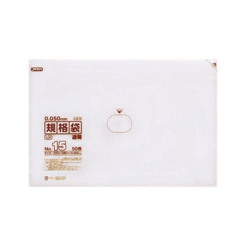 ジャパックス LD規格袋厚口 厚み0.050mm No.15 透明 50枚×10冊×2箱 L515【メーカー直送:代金引換不可:同梱不可】【北海道・沖縄・離島は配達不可】|ホームセンターセブン