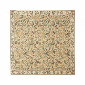 川島織物セルコン Morris Design Studio フルーツ ラグ 約200×200cm KF1706A Y イエロー【メーカー直送：代金引換不可：同梱不可】【北海道・沖縄・離島は配達不可】