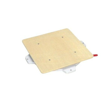 サカエ クルクル回転盤 合板天板 400×499×51mm ハンドストッパー付 PS-40TGL【メーカー直送：代金引換不可：同梱不可】【北海道・沖縄・離島は配達不可】