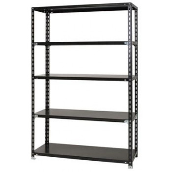 スチールラック　NC1200-18-5段 間口1200×奥行450×高さ1800mm　ブラック【メーカー直送：代金引換不可：同梱不可】【北海道・沖縄・離島は配達不可】