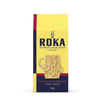 ROKA ロカ チーズクリスプ ・チェダー＆オニオン 12入 輸入菓子【メーカー直送：代金引換不可：同梱不可】【北海道・沖縄・離島は配達不可】