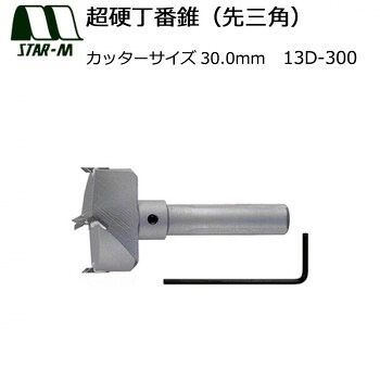 スターエム　超硬丁番錐(先三角)　30.0　13D-300【メーカー直送：代金引換不可：同梱不可】【北海道・沖縄・離島は配達不可】