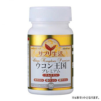 サプリ生活 アンフィニプロジェクト ウコン王国プレミアム (300mg×90粒) 6本【メーカー直送:代金引換不可:同梱不可】【北海道・沖縄・離島は配達不可】