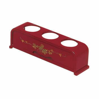 三ツ穴仏器台 朱/蒔絵 唐草 5205000823031【メーカー直送：代金引換不可：同梱不可】【北海道・沖縄・離島は配達不可】