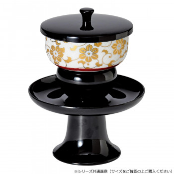 高茶台セット 九谷焼茶碗付 5.0寸 黒/白粒鉄仙 530750018b091【メーカー直送：代金引換不可：同梱不可】【北海道・沖縄・離島は配達不可】