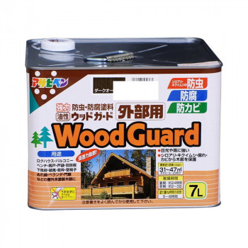 アサヒペン　木部塗料　油性ウッドガード外部用　7L　ダークオーク　08　ツヤ消し　防カビ　防虫防腐【メーカー直送：代金引換不可：同梱不可】【北海道・沖縄・離島は配達不可】