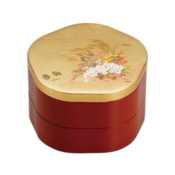 まえじゅう漆器 みやび 5.0 花重 6R-507 赤【メーカー直送：代金引換不可：同梱不可】【北海道・沖縄・離島は配達不可】